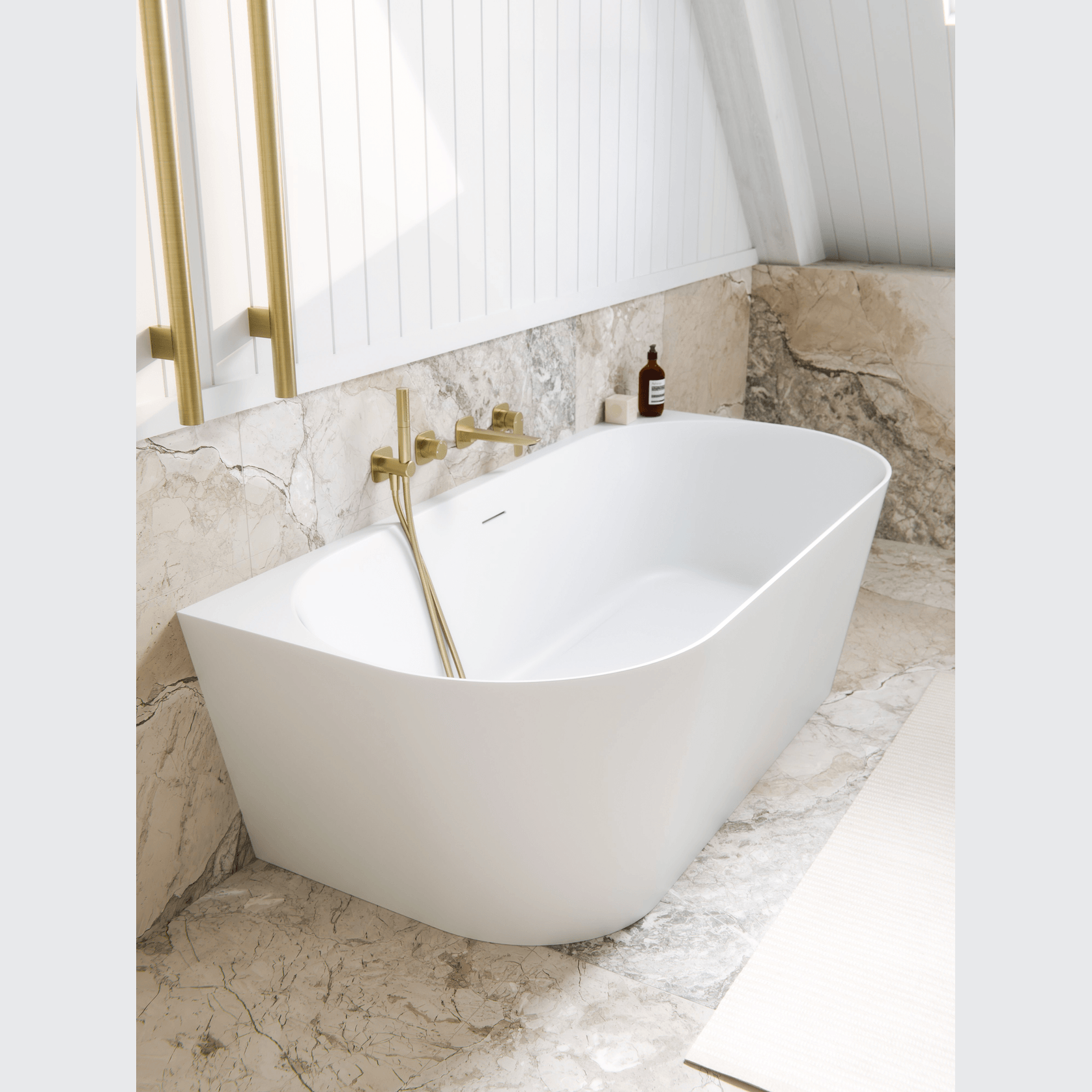Code Endura Lineare 1600 Acrylic Bath | Back To Wall gallery detail image