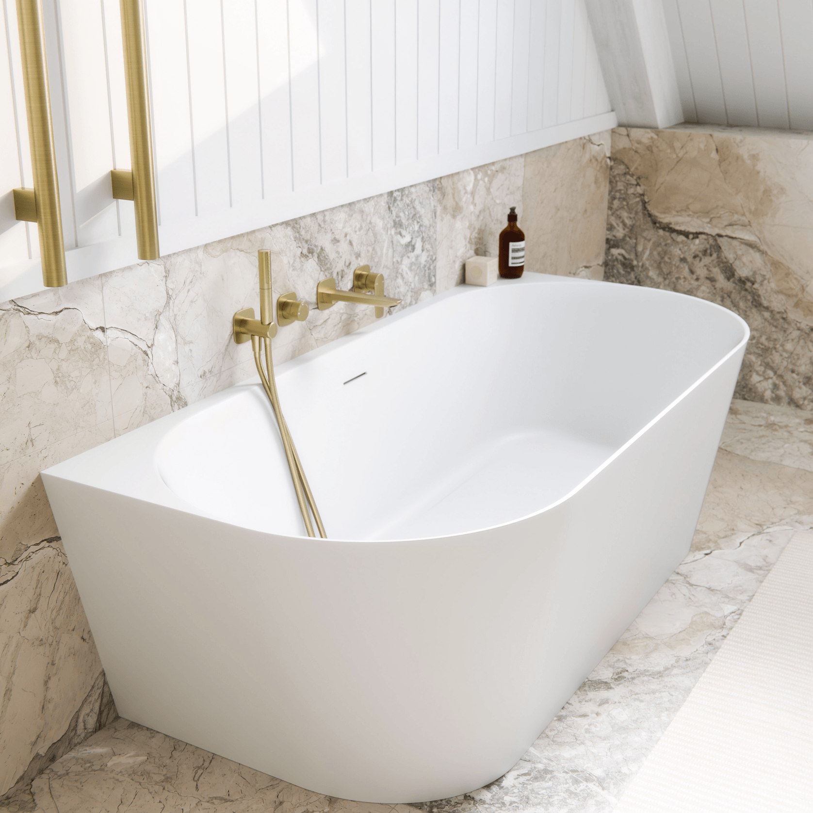 CODE Endura Lineare 1600 Acrylic Bath | Back To Wall gallery detail image