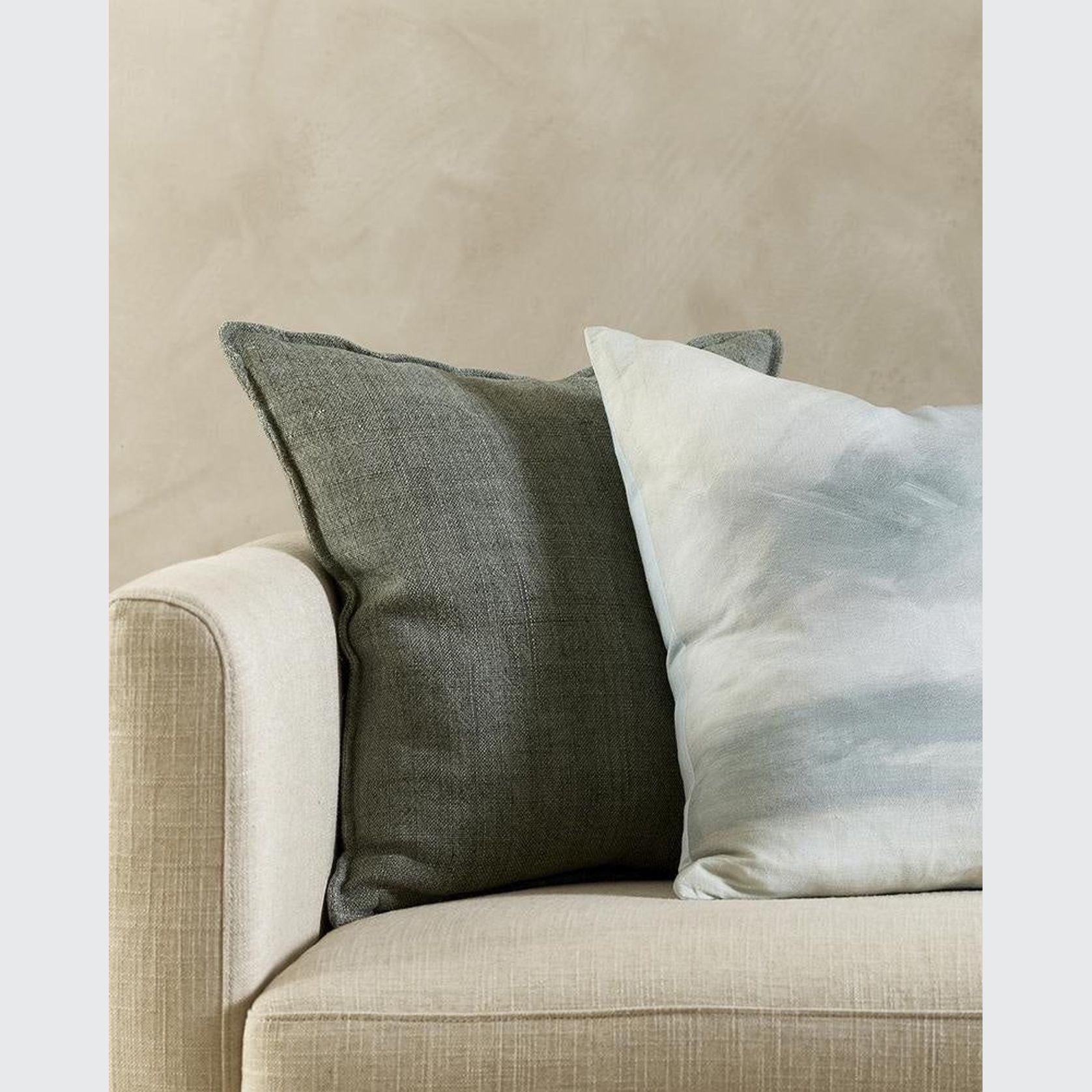 Baya Flaxmill Handwoven Linen  Cushion - Sage gallery detail image