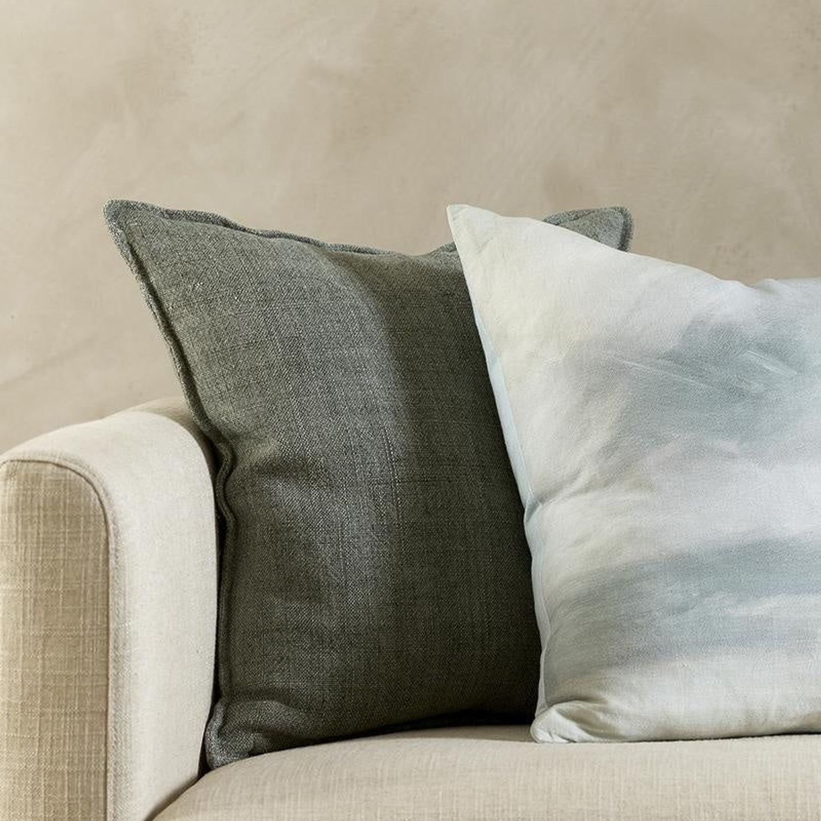 Baya Flaxmill Handwoven Linen  Cushion - Sage gallery detail image
