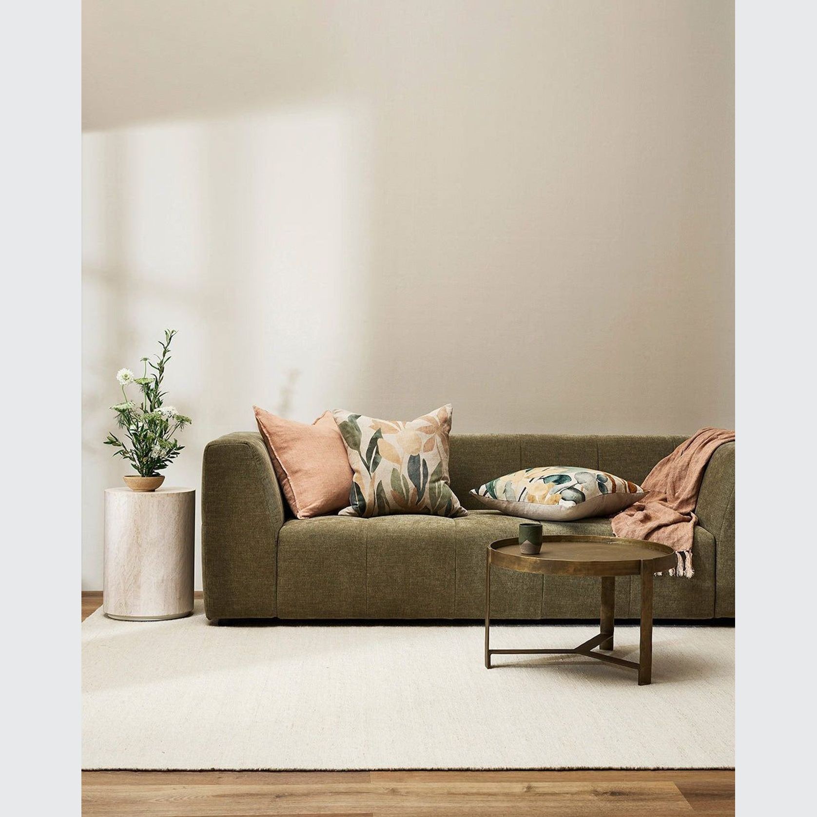 Baya Cassia Handwoven 100% Linen Cushion - Toasted Coconut | Square gallery detail image