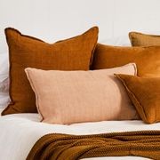 Baya Arcadia Handwoven Linen Cushion - Toasted Coconut gallery detail image