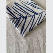 Hand-printed 100% Linen Tea Towel - Leaf, Navy Blue gallery detail image