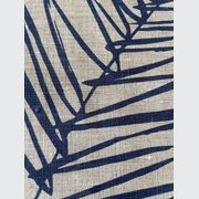 Hand-printed 100% Linen Tea Towel - Leaf, Navy Blue gallery detail image