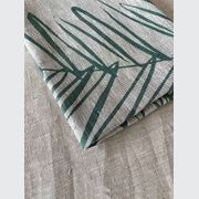 Hand-printed 100% Linen Tea Towel - Leaf, Sage Green gallery detail image