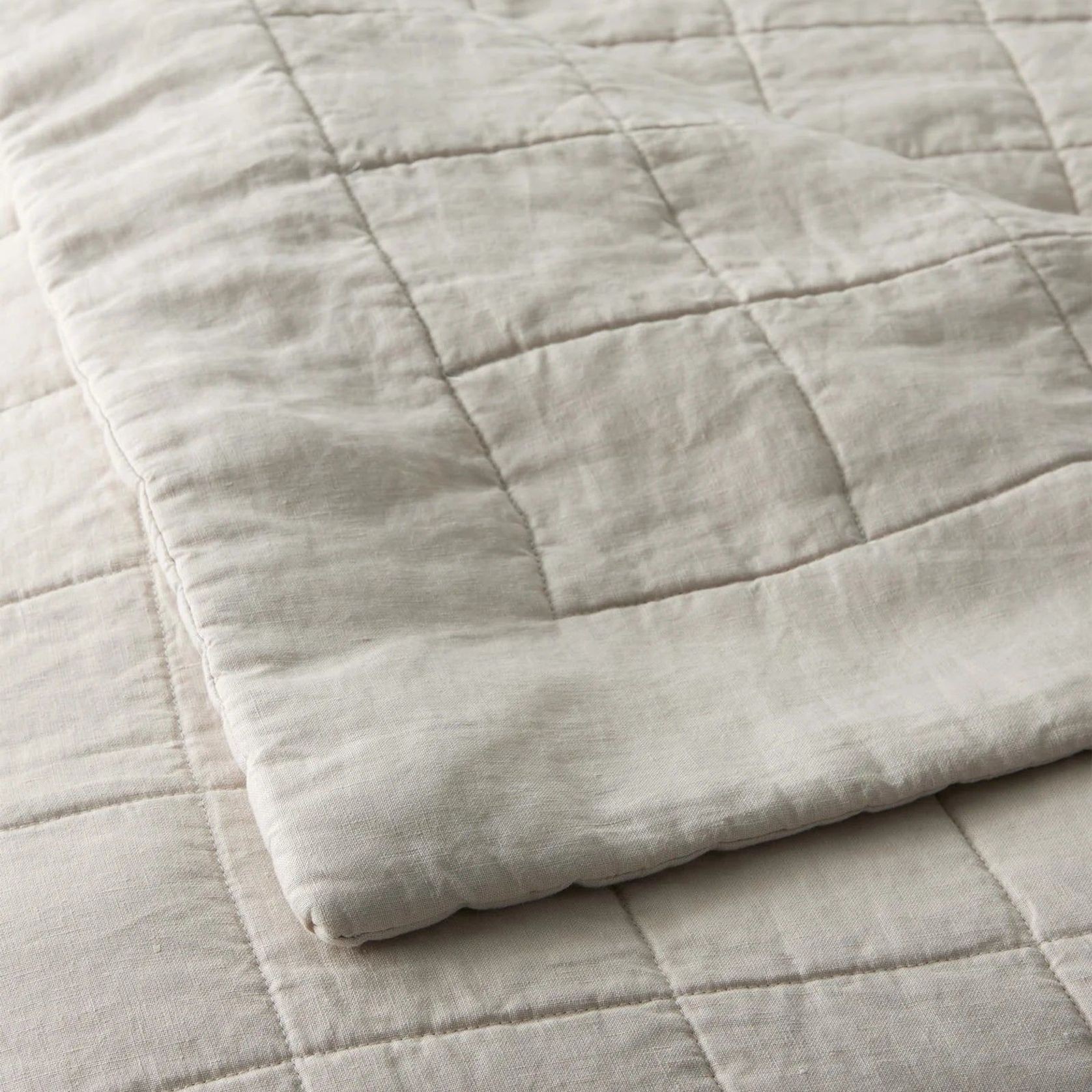 Ravello Linen Coverlet - Bone by Weave Home gallery detail image