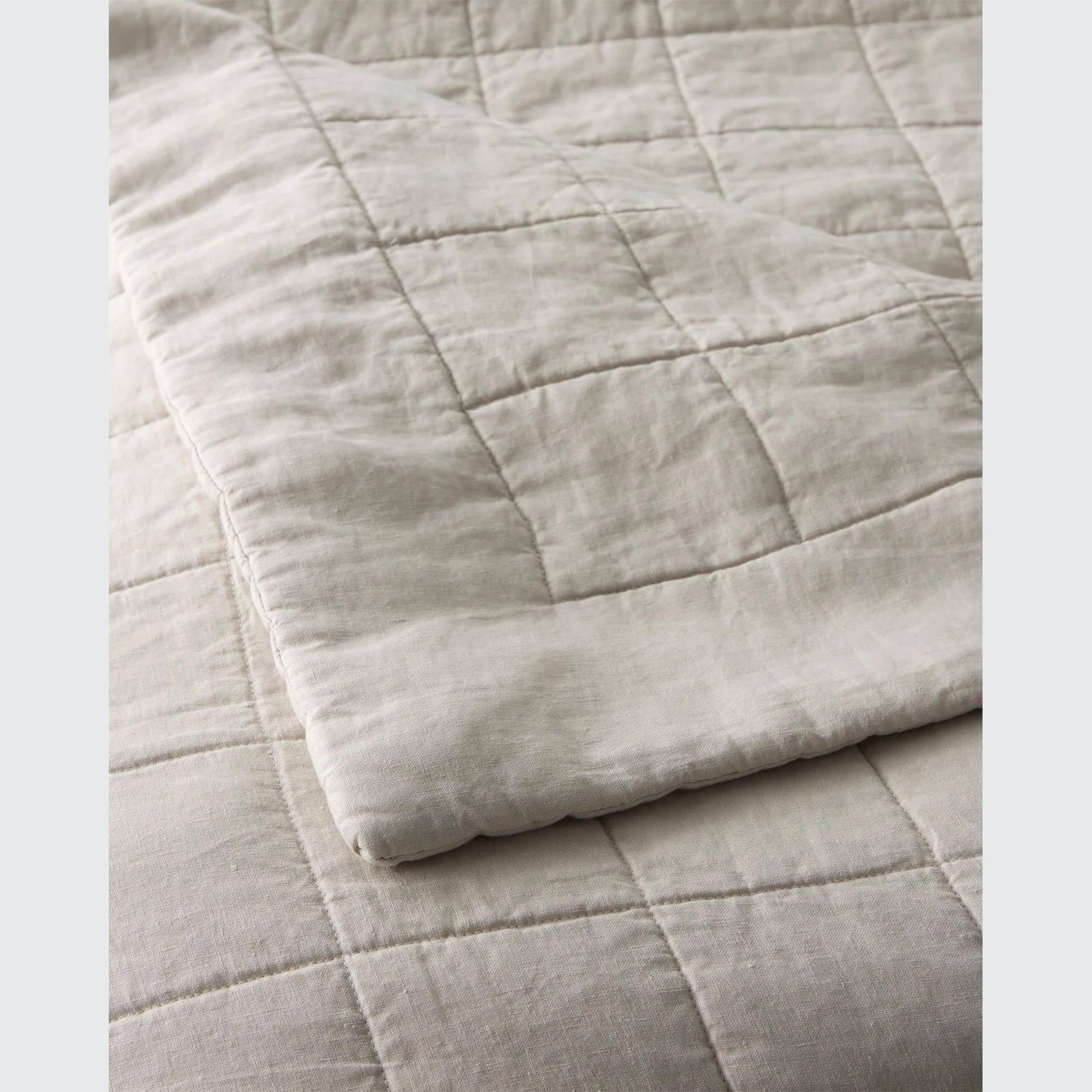 Ravello Linen Coverlet - Bone by Weave Home gallery detail image