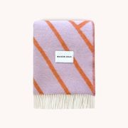 Maison Deux Lines Reversible NZ Wool Throw – Lilac Orange gallery detail image
