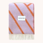 Maison Deux Lines - Lilac Orange | Large Reversible Wool Throw gallery detail image