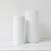 Cylindrical Lines Lamp / Matt White / Tall gallery detail image
