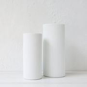 Cylindrical Lines Lamp / Matt White / Medium gallery detail image