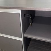 MATEES Executive Desk Reversible 2.4M - Grey/ Brown gallery detail image