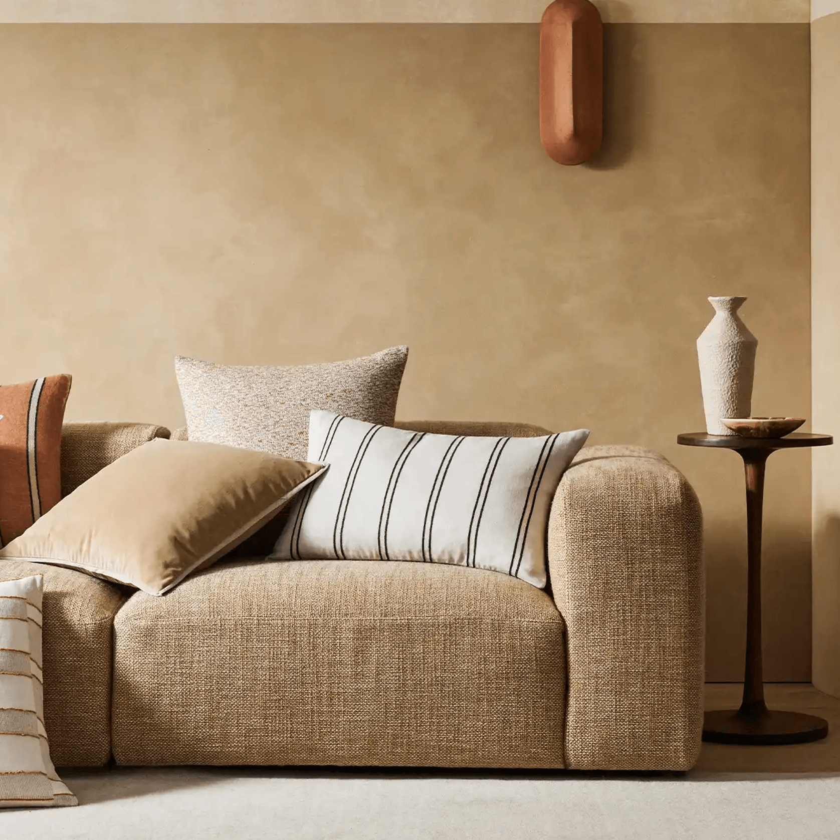 Weave Home Francesca Cushion Cover - Mustard | Velvet gallery detail image