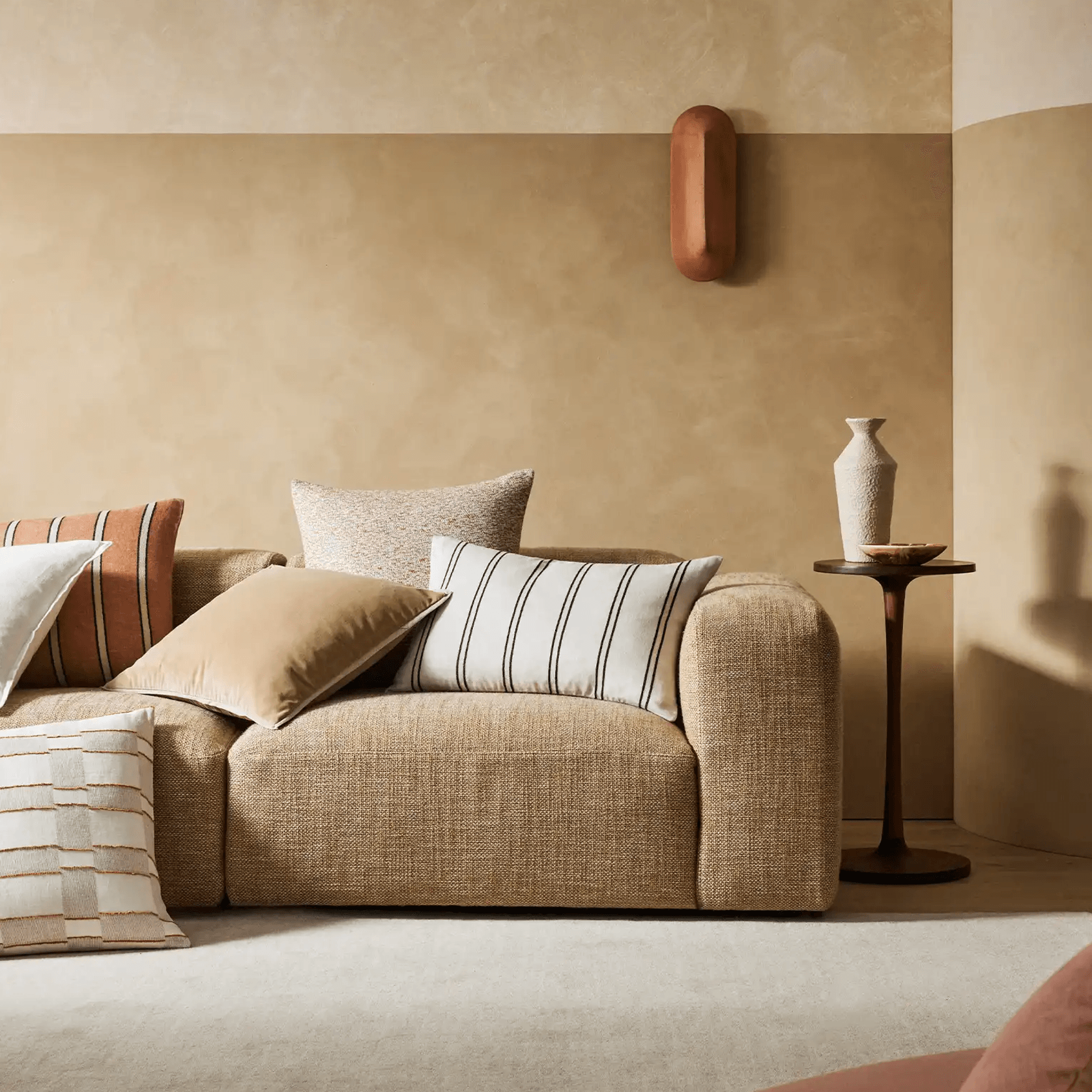 Weave Home Francesca Cushion Cover - Mustard | Velvet gallery detail image