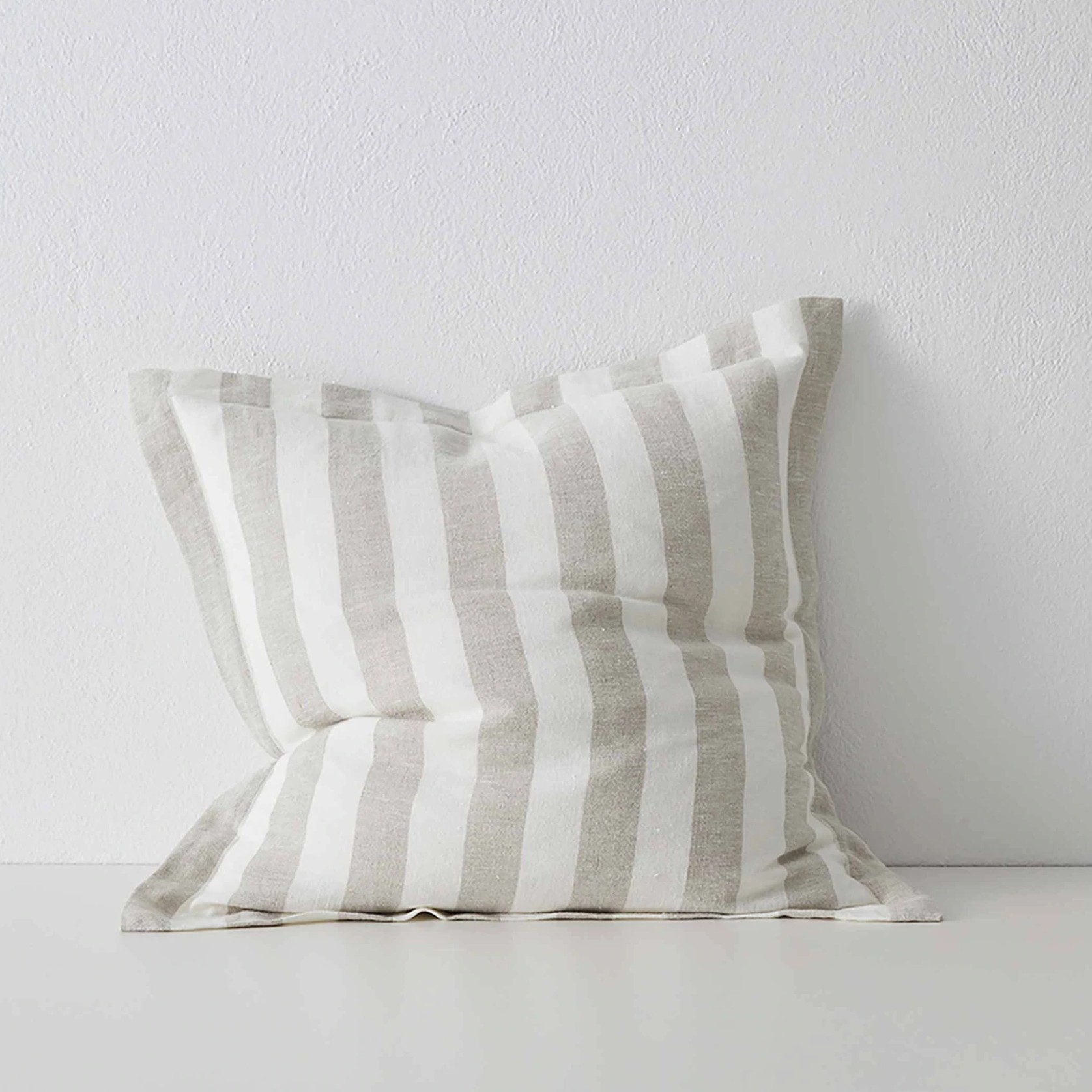 Weave Home Vito Striped Linen Cushion - Linen | 50 x 50cm gallery detail image