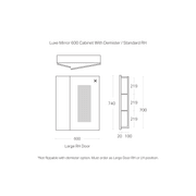 Luxe 600mm Mirror Cabinet With Demister | 2 Door gallery detail image