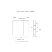 Luxe 750mm Mirror Cabinet | 2 Door gallery detail image