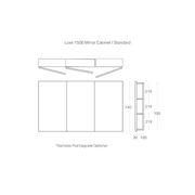 Luxe 1500mm Mirror Cabinet | 3 Door gallery detail image