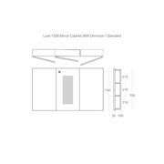 Luxe 1500mm Mirror Cabinet With Demister | 3 Door gallery detail image