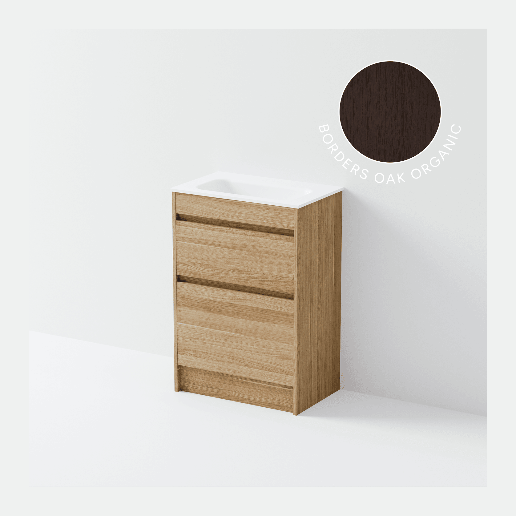 Luxe 600 Slim Floorstanding Vanity | 2 Drawer gallery detail image