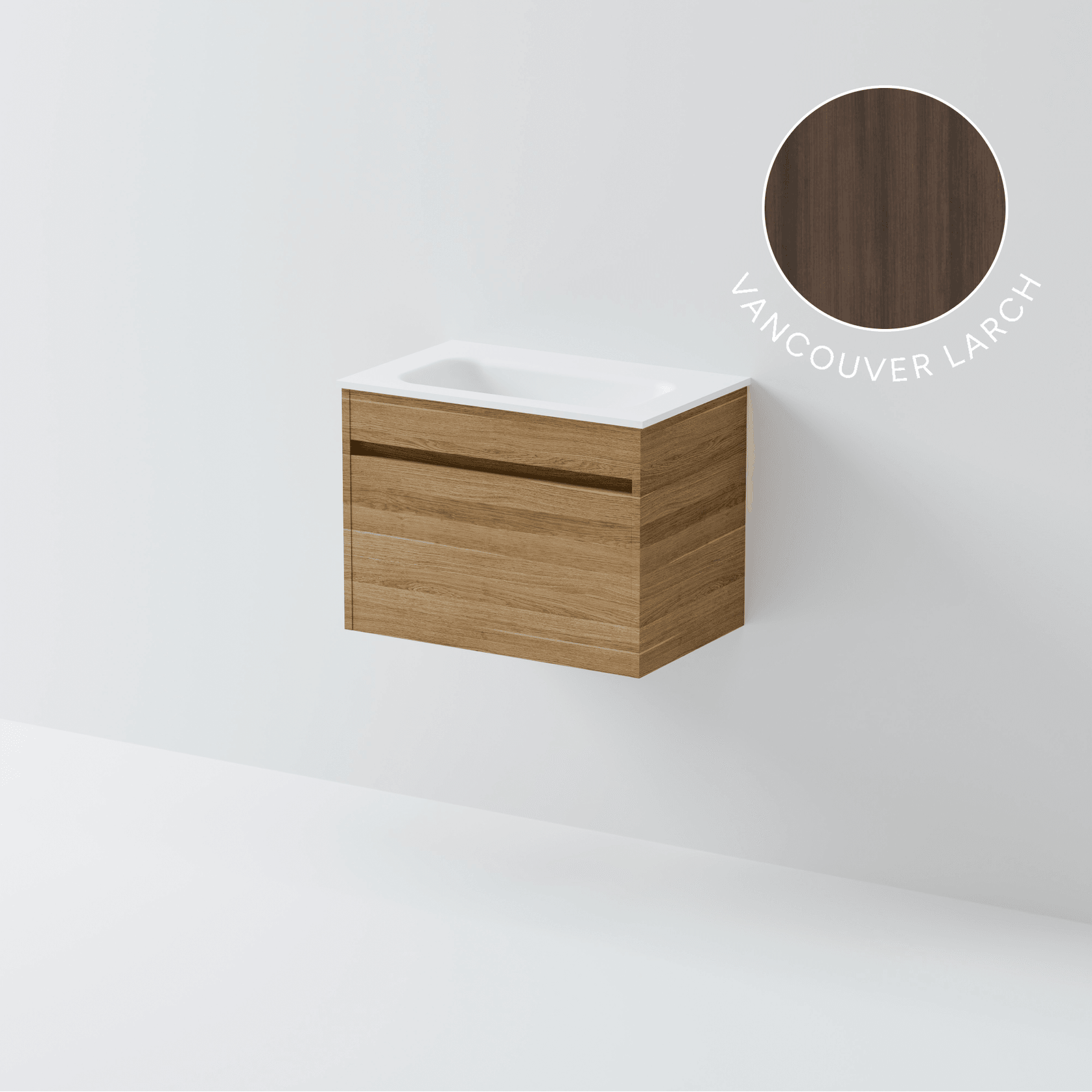 Luxe 600 Slim Wall Hung Vanity | 1 Drawer gallery detail image
