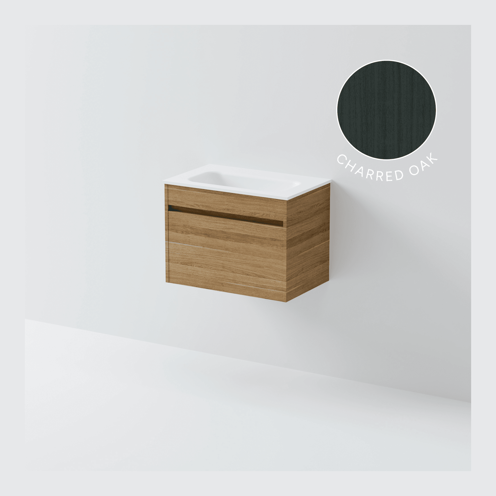 Luxe 600 Slim Wall Hung Vanity | 1 Drawer gallery detail image