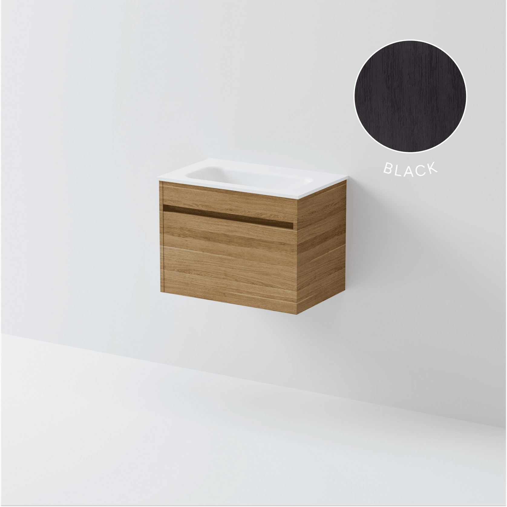 Luxe 600 Slim Wall Hung Vanity | 1 Drawer gallery detail image