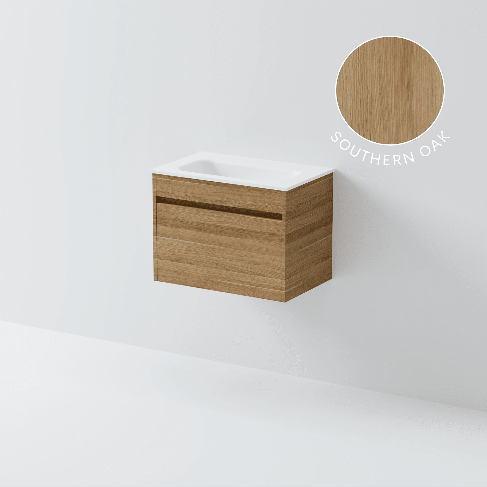 Luxe 600 Slim Wall Hung Vanity | 1 Drawer gallery detail image