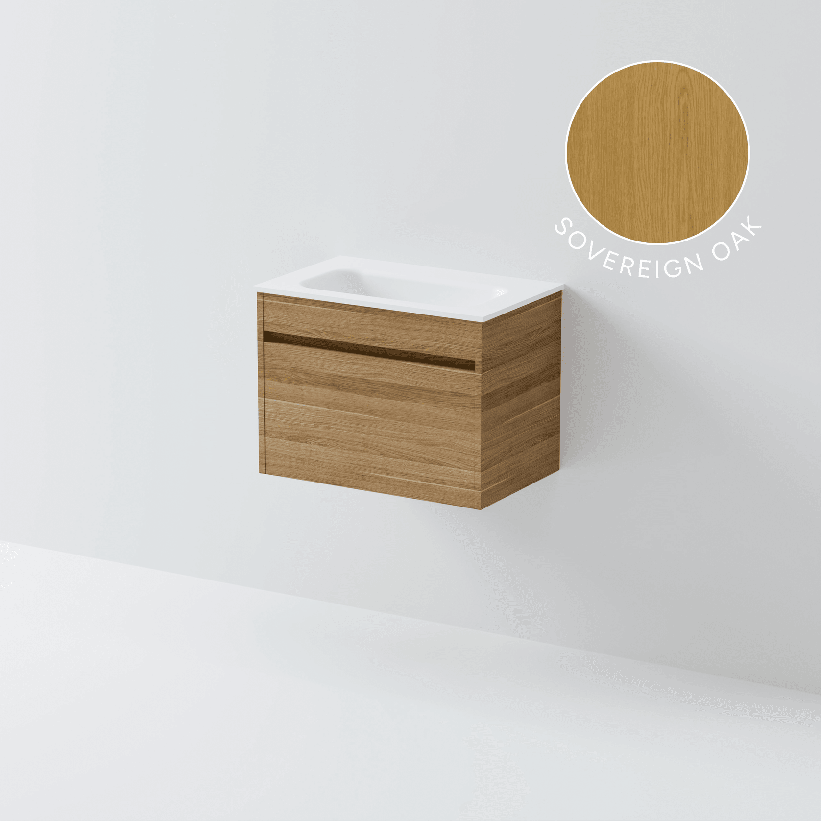 Luxe 600 Slim Wall Hung Vanity | 1 Drawer gallery detail image