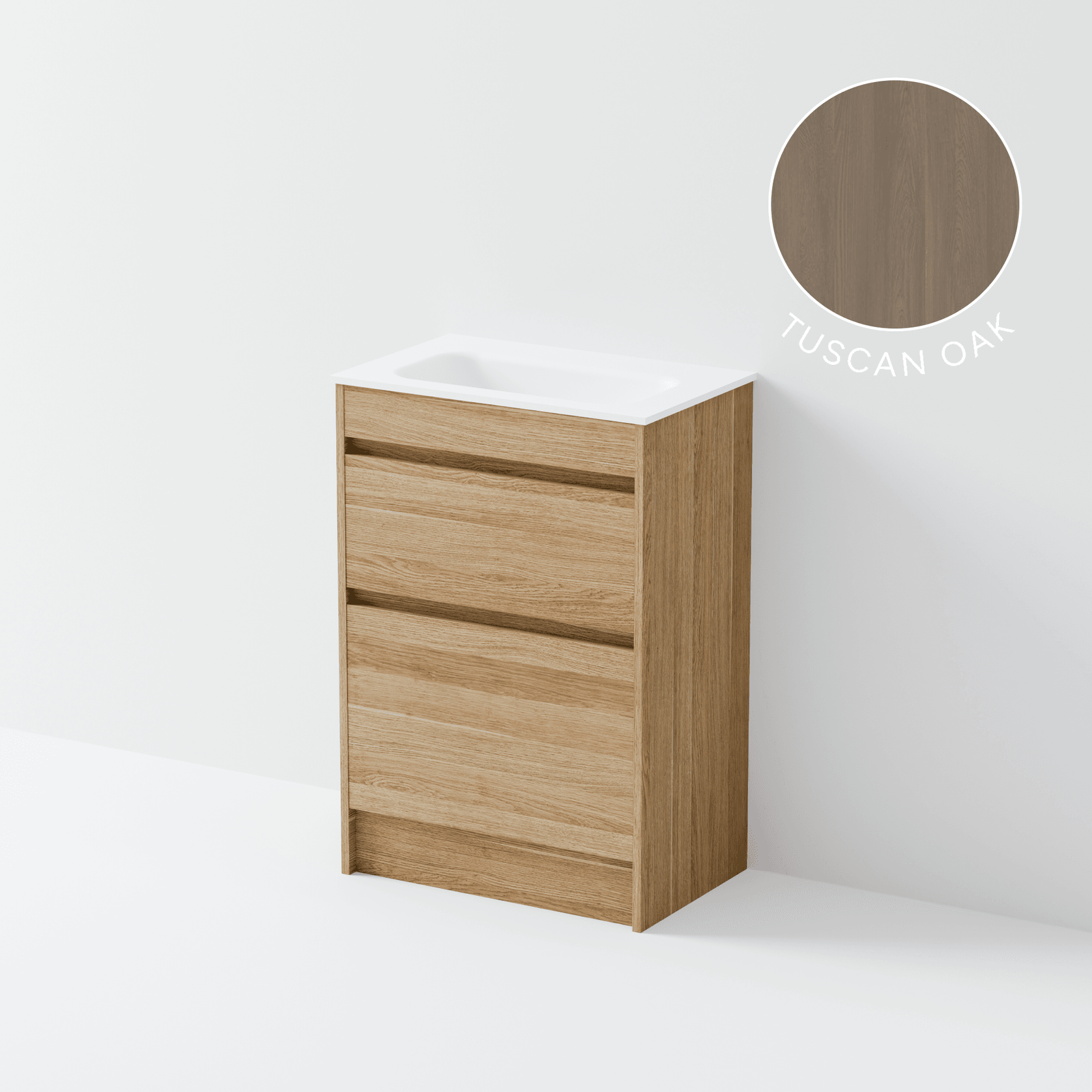 Luxe 600 Slim Floorstanding Vanity | 2 Drawer gallery detail image