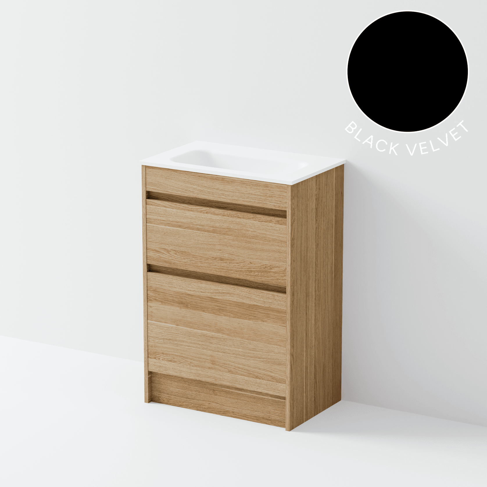 Luxe 600 Slim Floorstanding Vanity | 2 Drawer gallery detail image