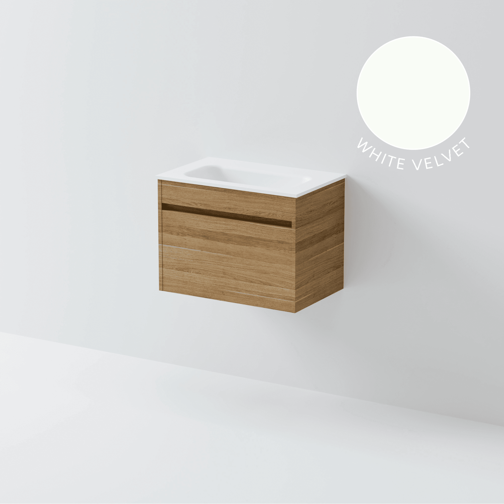 Luxe 600 Slim Wall Hung Vanity | 1 Drawer gallery detail image