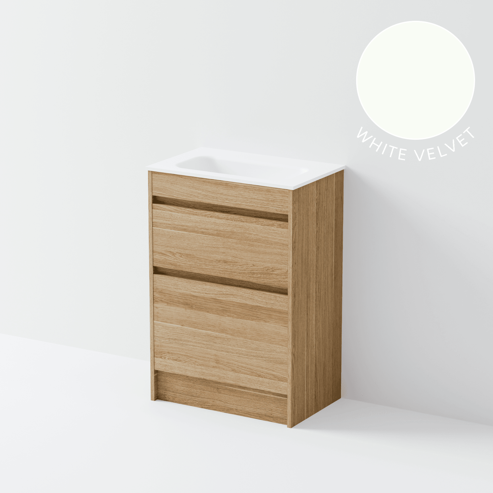 Luxe 600 Slim Floorstanding Vanity | 2 Drawer gallery detail image