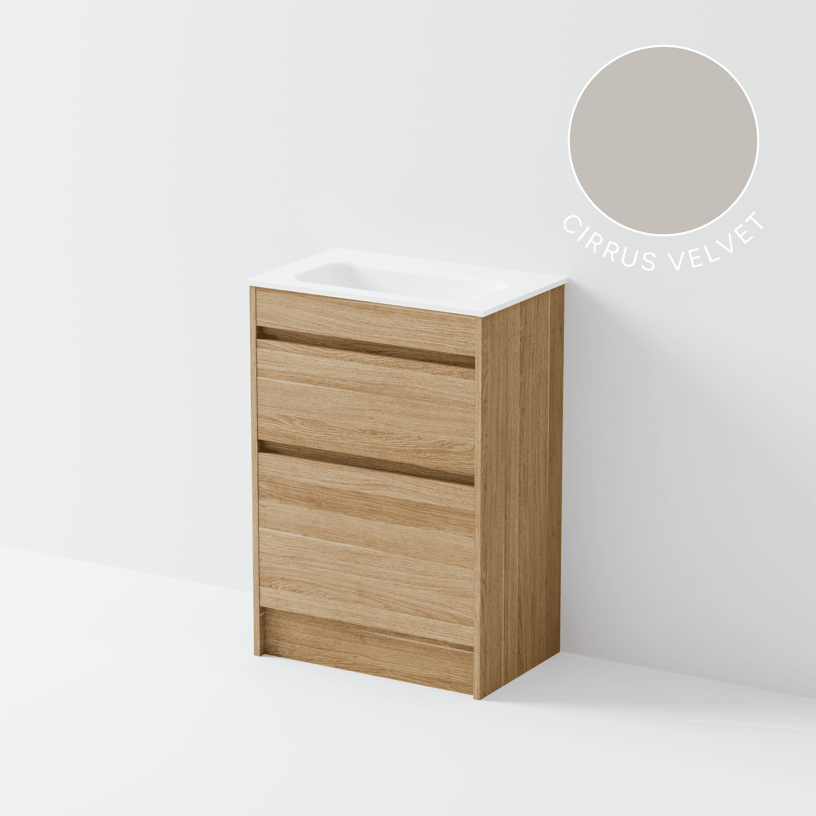 Luxe 600 Slim Floorstanding Vanity | 2 Drawer gallery detail image