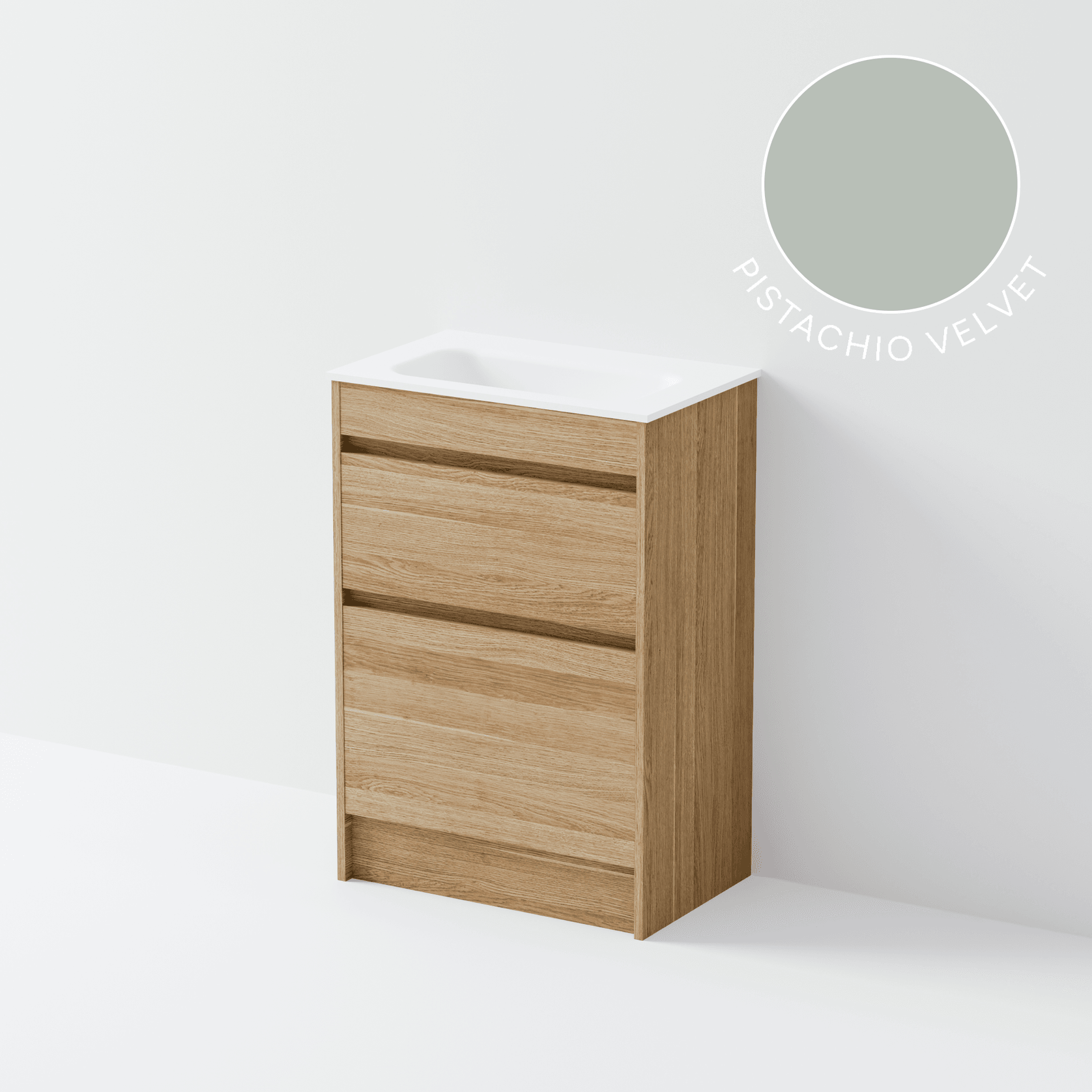 Luxe 600 Slim Floorstanding Vanity | 2 Drawer gallery detail image