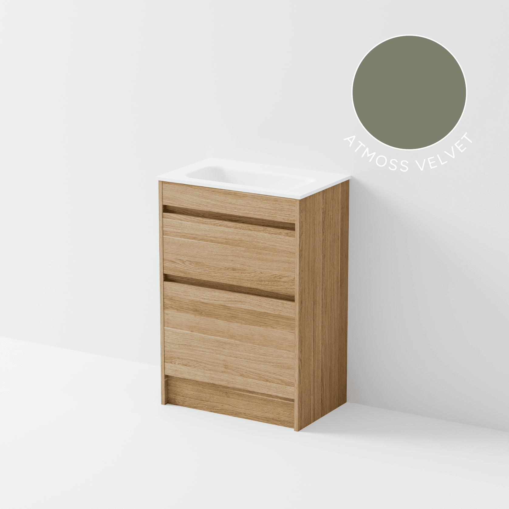 Luxe 600 Slim Floorstanding Vanity | 2 Drawer gallery detail image