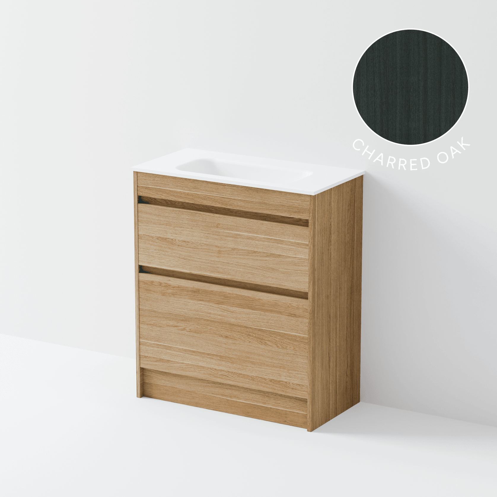 Luxe 750 Slim Floorstanding Vanity | 2 Drawer gallery detail image