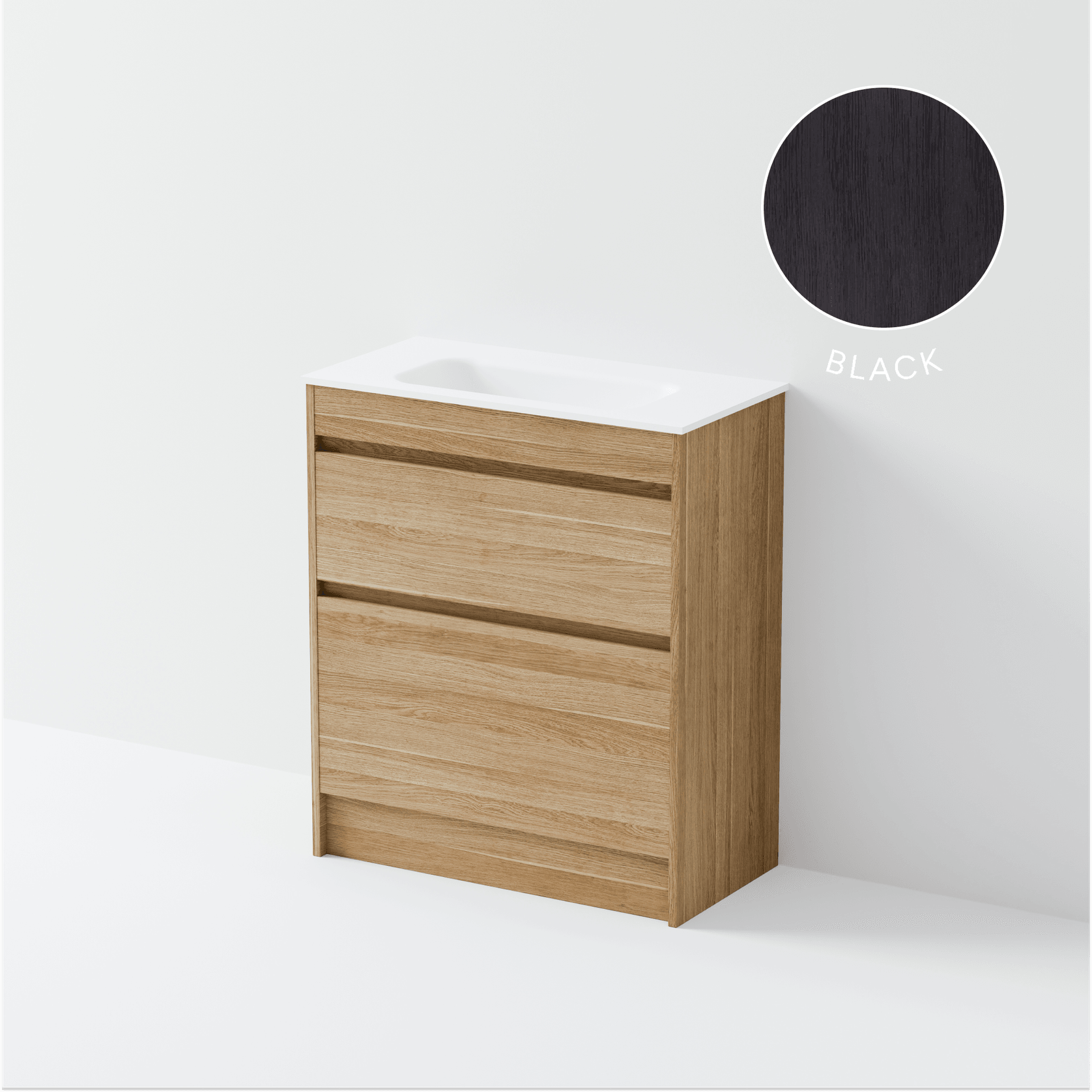 Luxe 750 Slim Floorstanding Vanity | 2 Drawer gallery detail image