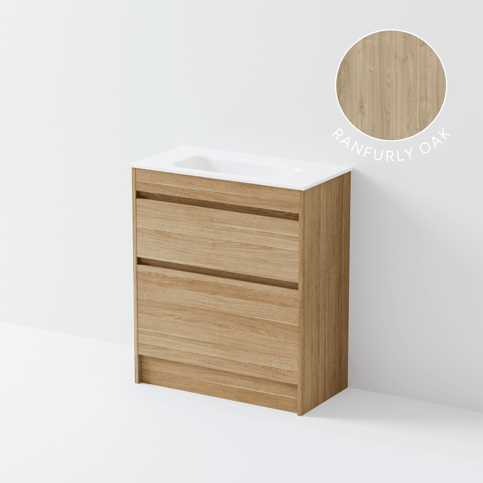 Luxe 750 Slim Floorstanding Vanity | 2 Drawer gallery detail image