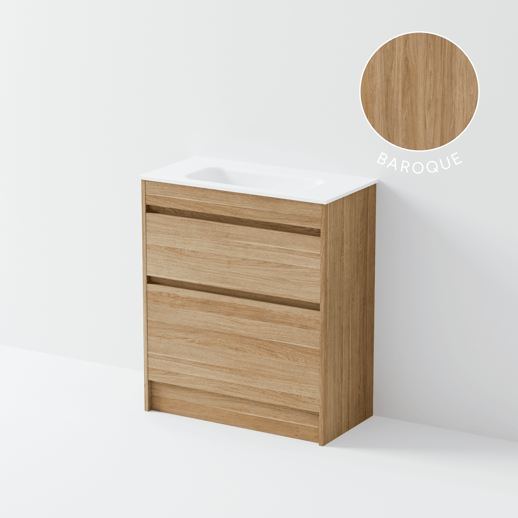 Luxe 750 Slim Floorstanding Vanity | 2 Drawer gallery detail image