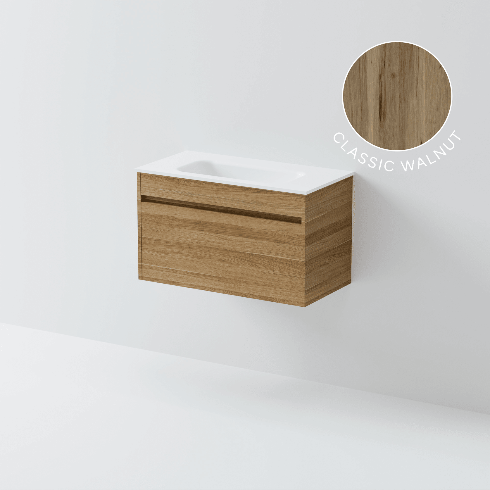 Luxe 750 Slim Wall Hung Vanity | 1 Drawer gallery detail image