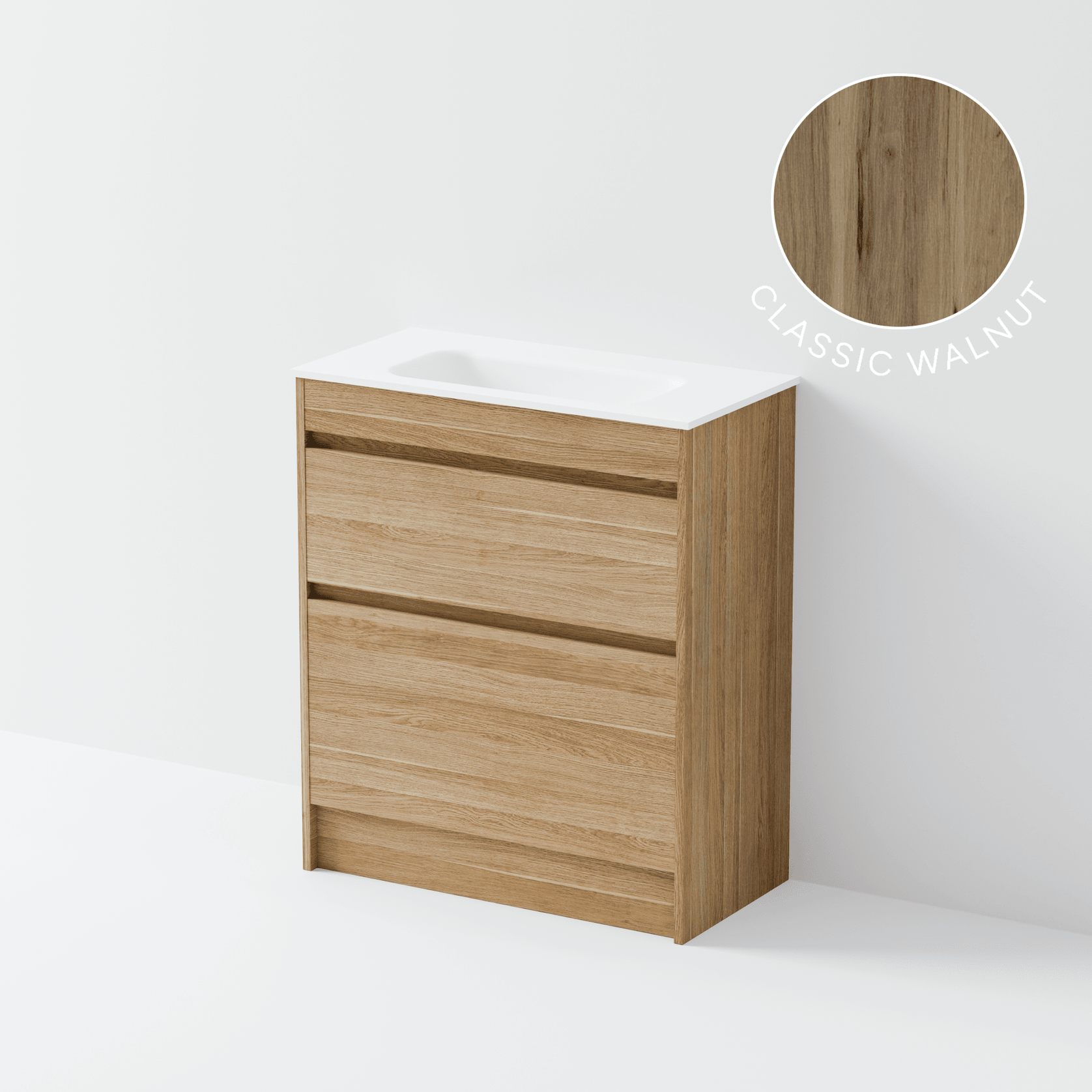 Luxe 750 Slim Floorstanding Vanity | 2 Drawer gallery detail image