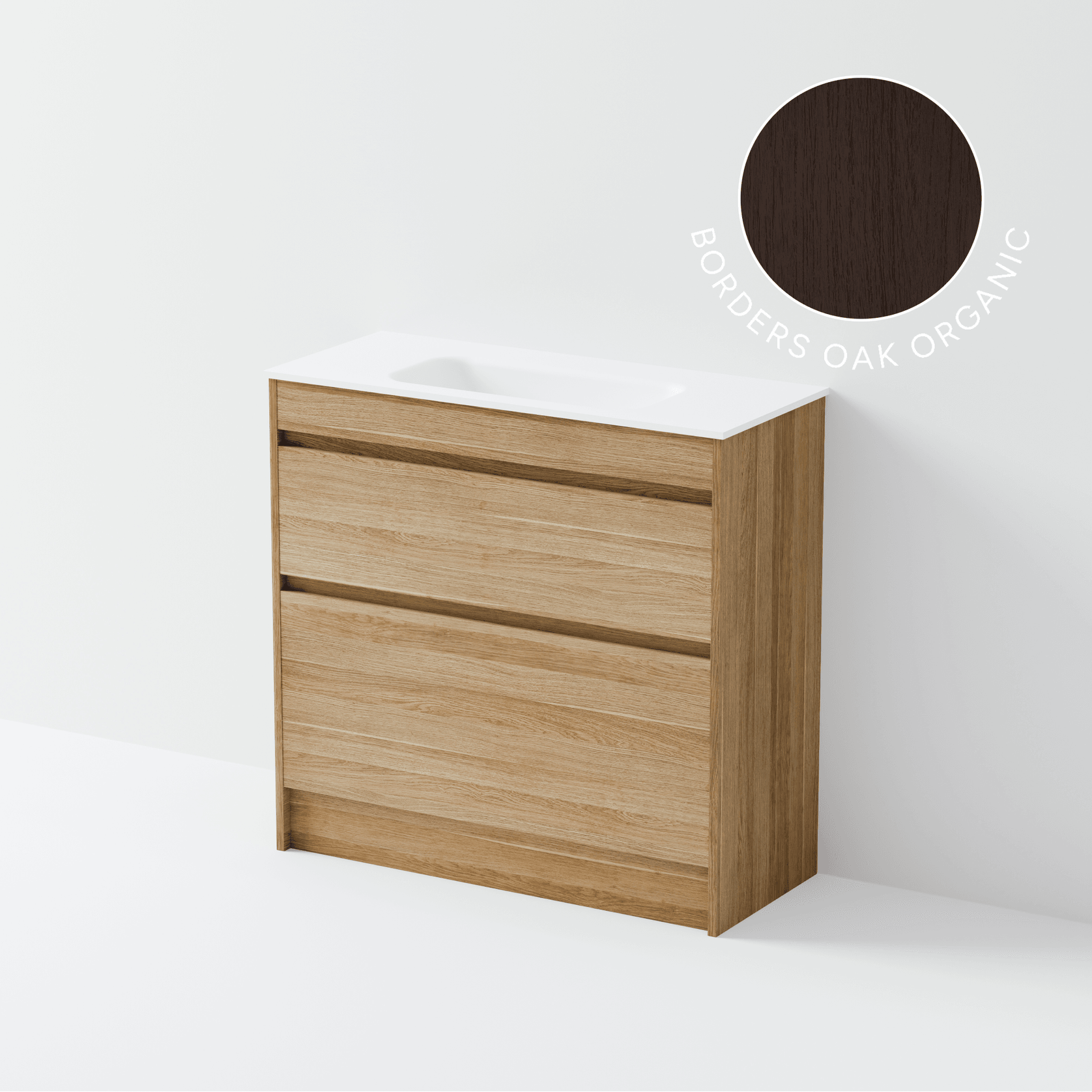 Luxe 900 Slim Floorstanding Vanity | 2 Drawer gallery detail image