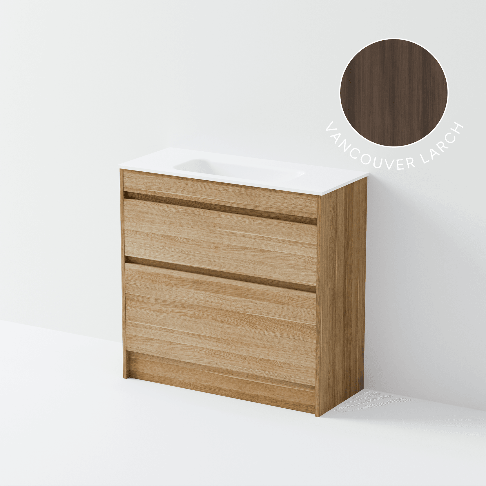 Luxe 900 Slim Floorstanding Vanity | 2 Drawer gallery detail image
