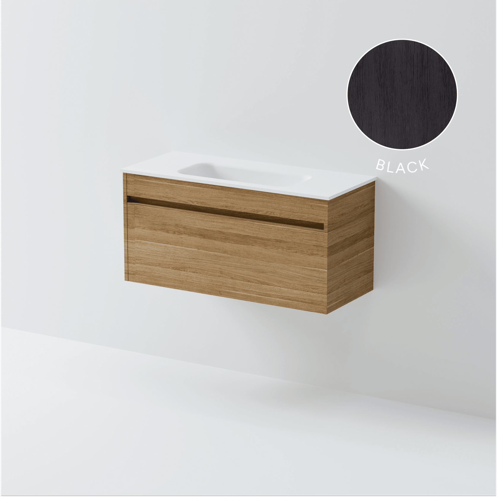 Luxe 900 Slim Wall Hung Vanity | 1 Drawer gallery detail image