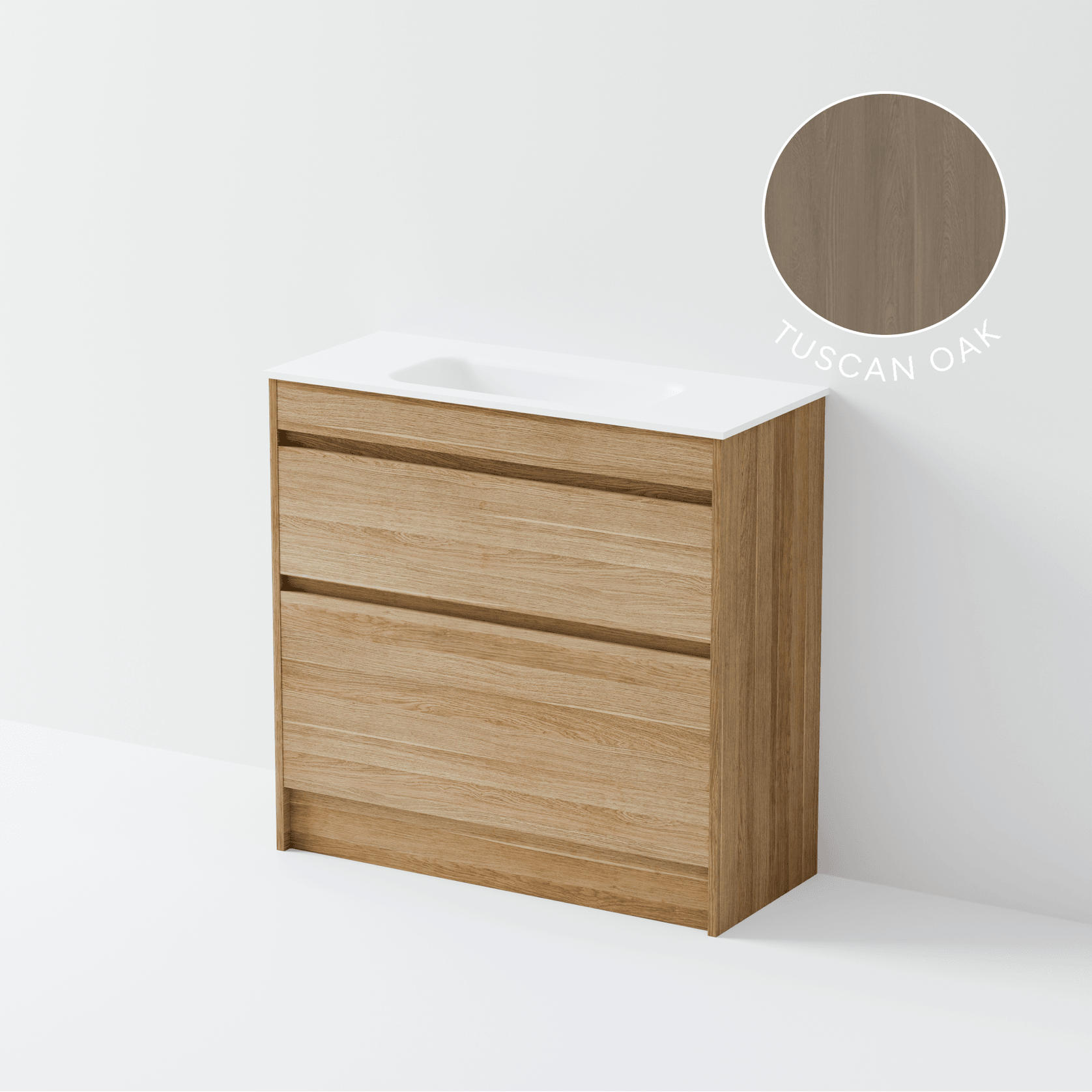 Luxe 900 Slim Floorstanding Vanity | 2 Drawer gallery detail image