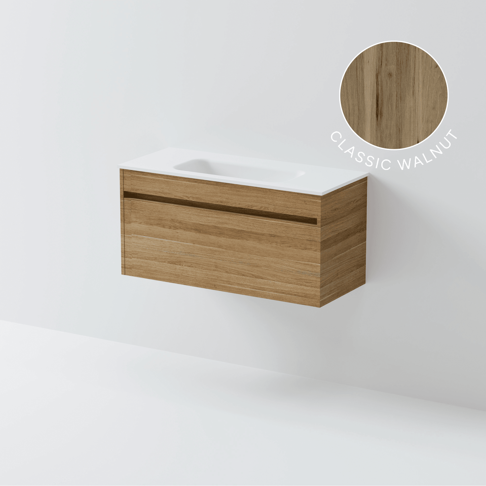 Luxe 900 Slim Wall Hung Vanity | 1 Drawer gallery detail image