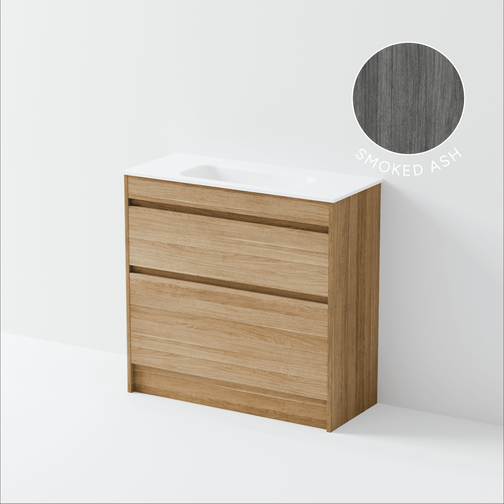 Luxe 900 Slim Floorstanding Vanity | 2 Drawer gallery detail image