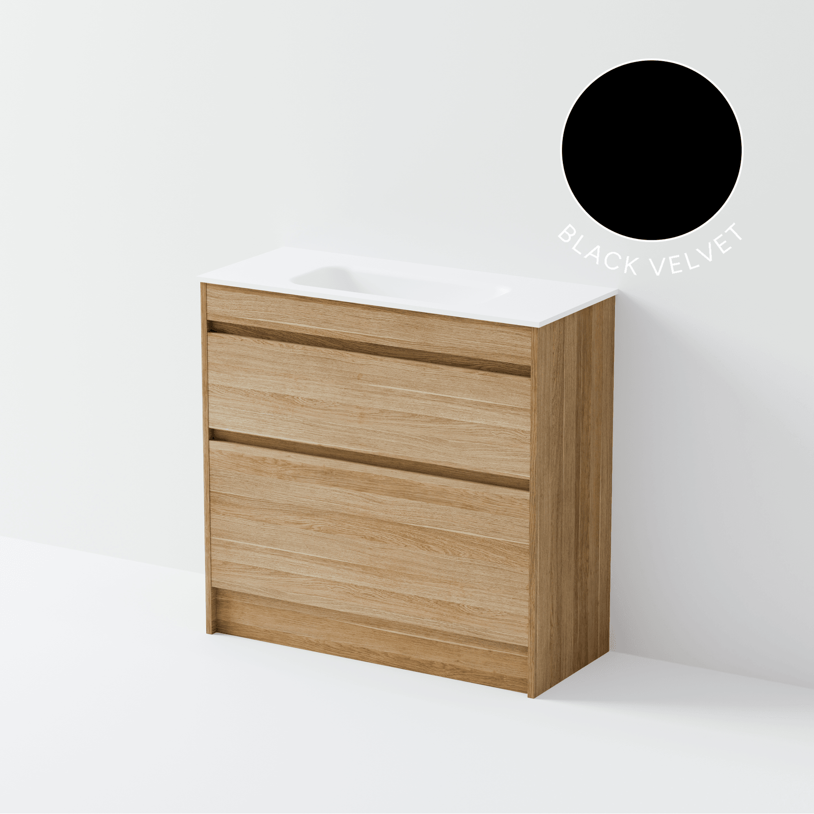 Luxe 900 Slim Floorstanding Vanity | 2 Drawer gallery detail image