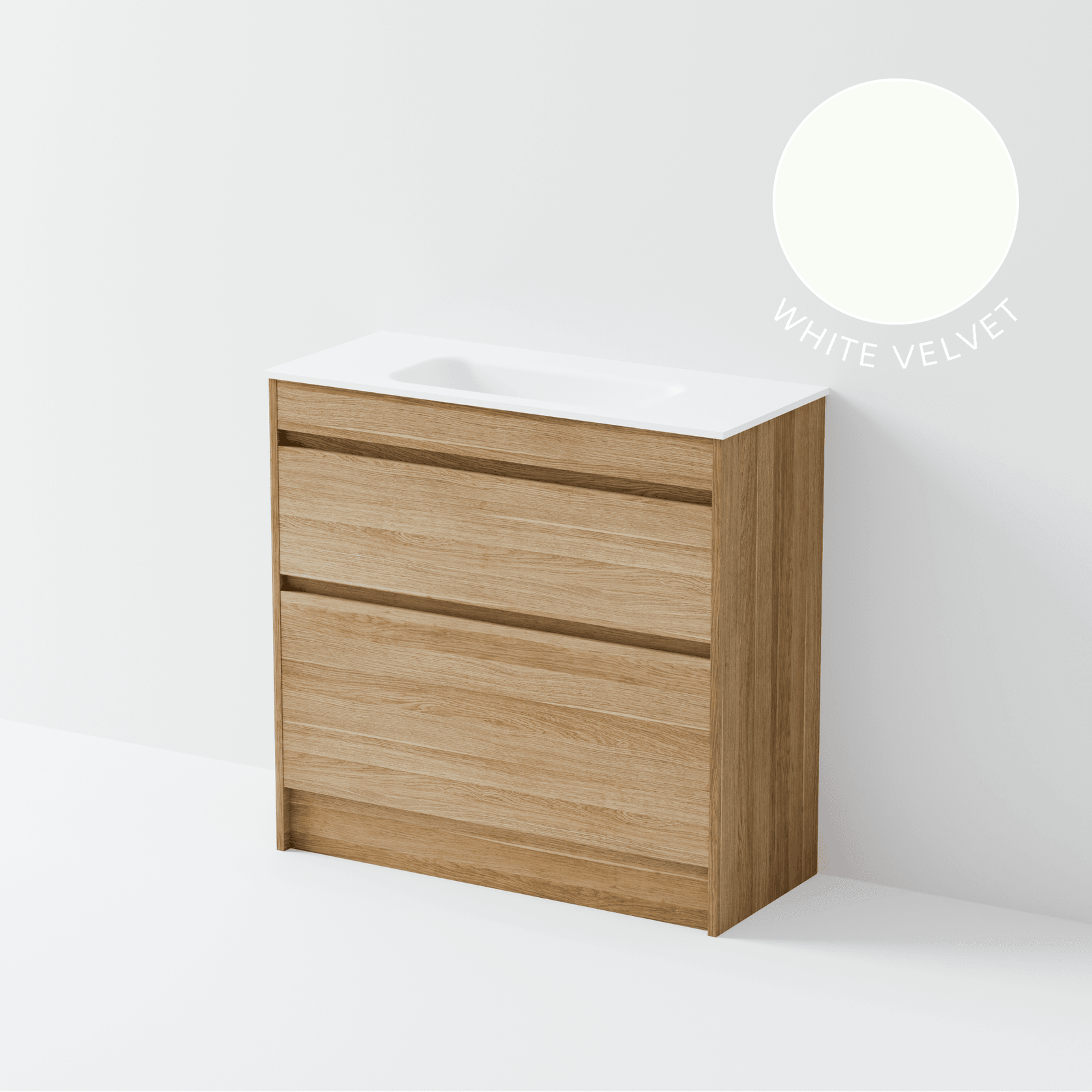 Luxe 900 Slim Floorstanding Vanity | 2 Drawer gallery detail image
